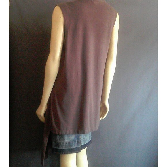 Bryn Walker Taupe Brown Hi Low Large Pocket Long Vest M - Picture 7 of 12